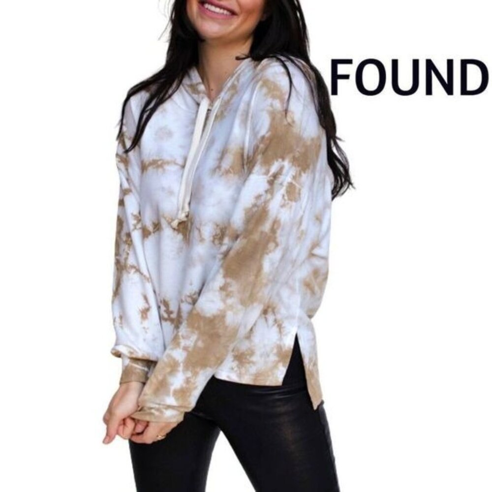 FOUND Slightly Oversized High/low Drawstring Soft Hoodie Pullover Sweater‎ NWT